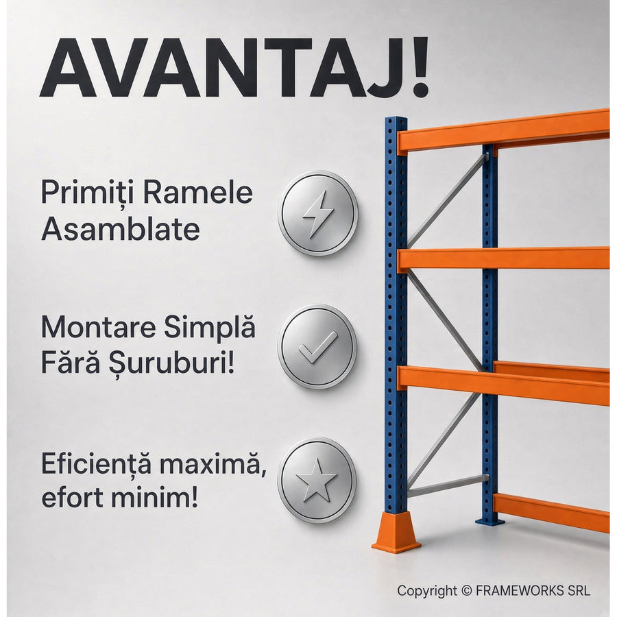 Raft de Depozitare Polirack™ – 350 cm înălțime, 80 cm adâncime, 200–350 kg/nivel – imagine 6