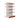 Raft magazin de mijloc alb-rosu, inaltime 180 cm, Baza 50 cm + 8 polite de 40 cm